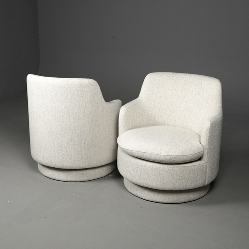 279 - ROBERT LANGFORD BUSHWICK SWIVEL CHAIRS, A PAIR. 71cm W approx. (2).