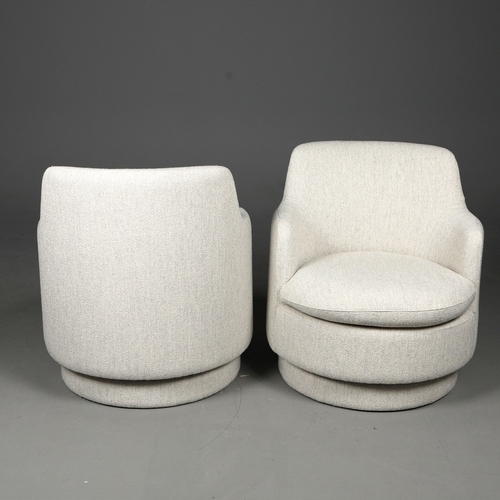 279 - ROBERT LANGFORD BUSHWICK SWIVEL CHAIRS, A PAIR. 71cm W approx. (2).
