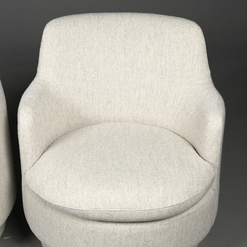 279 - ROBERT LANGFORD BUSHWICK SWIVEL CHAIRS, A PAIR. 71cm W approx. (2).