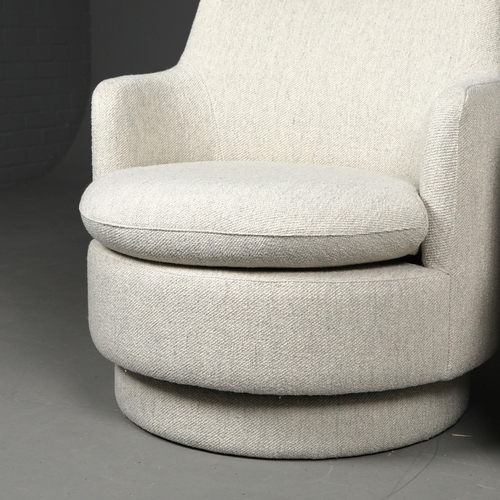 279 - ROBERT LANGFORD BUSHWICK SWIVEL CHAIRS, A PAIR. 71cm W approx. (2).