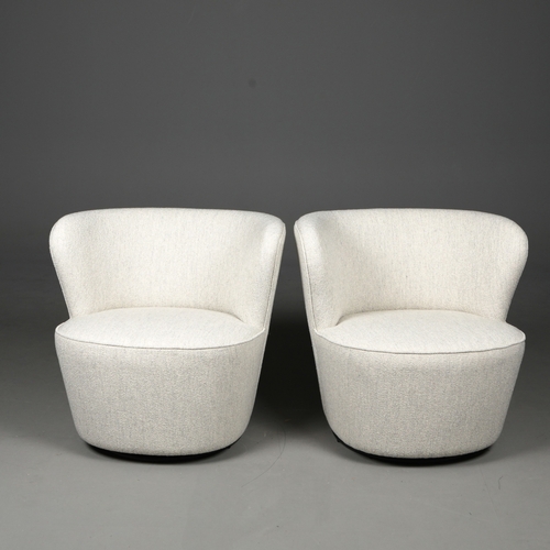 281 - ROBERT LANGFORD BATTERSEA SWIVEL OCCASIONAL CHAIRS, A PAIR. 76cm W each approx. (2).