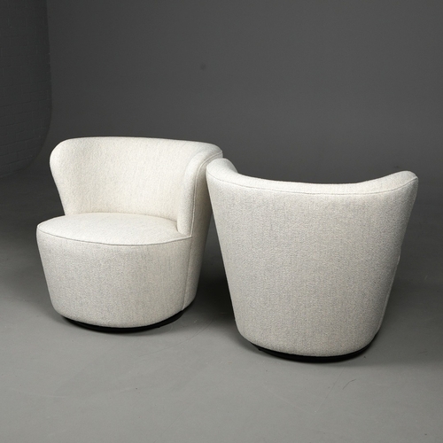 281 - ROBERT LANGFORD BATTERSEA SWIVEL OCCASIONAL CHAIRS, A PAIR. 76cm W each approx. (2).