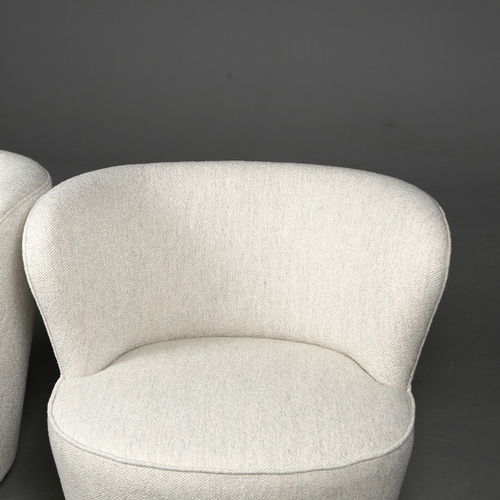 281 - ROBERT LANGFORD BATTERSEA SWIVEL OCCASIONAL CHAIRS, A PAIR. 76cm W each approx. (2).