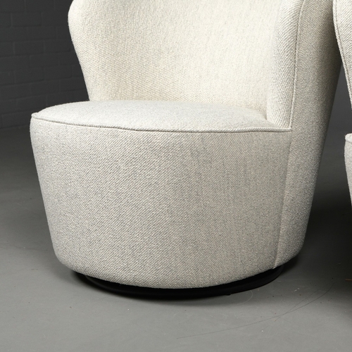 281 - ROBERT LANGFORD BATTERSEA SWIVEL OCCASIONAL CHAIRS, A PAIR. 76cm W each approx. (2).