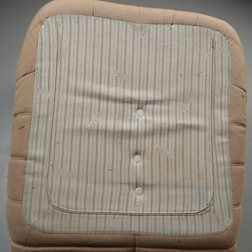 285 - LIGNE ROSET TOGO SOFA AND CHAIR (2). 130cm w in a tan fabric and a matching chair 80cm w, marks to f... 