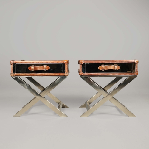 301 - ATTRIBUTED TO ANDREW MARTIN DA GAMA CAMPAIGN SIDE TABLE. 62cm x 42cm x 60.5cm approx.