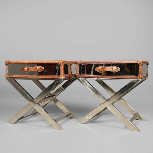 301 - ATTRIBUTED TO ANDREW MARTIN DA GAMA CAMPAIGN SIDE TABLE. 62cm x 42cm x 60.5cm approx.