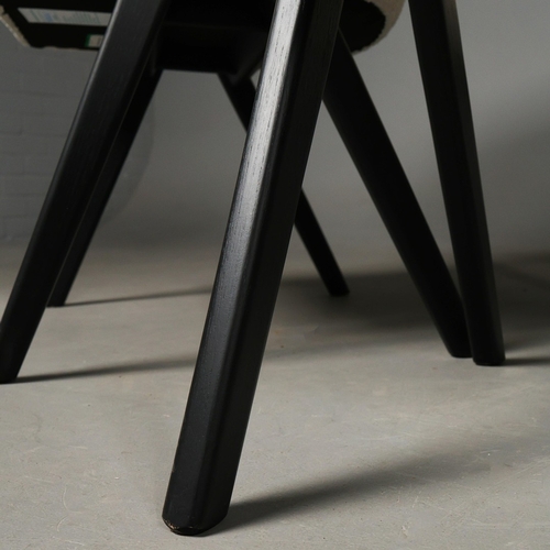 304 - ANDREW MARTIN CIRI DINING CHAIRS, A SET OF FOUR (4). white boucle upholstery, 80cm H x 59cm W x 60cm... 