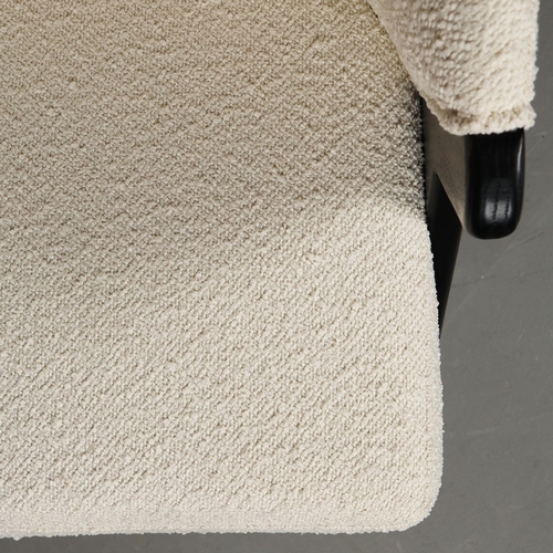 304 - ANDREW MARTIN CIRI DINING CHAIRS, A SET OF FOUR (4). white boucle upholstery, 80cm H x 59cm W x 60cm... 