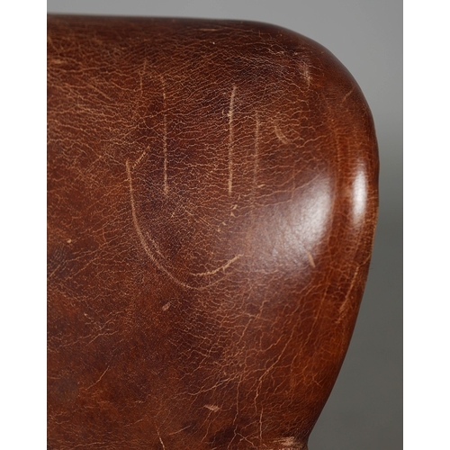 305 - ATTRIBUTED TO BARKER AND STONEHOUSE CAVENDISH LEATHER ARMCHAIR, A PAIR. tan leather with reversible ... 