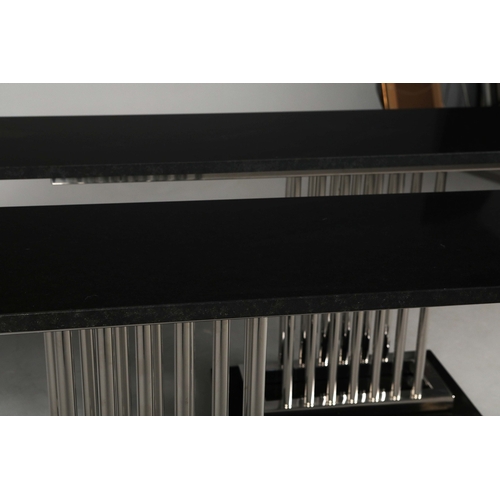 308 - ATTRIBUTED TO DECORUS MILAN CONSOLE TABLES, A PAIR. each 200cm x 45cm x 86cm approx. (2).