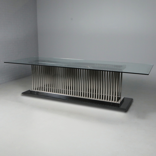 309 - ATTRIBUTED TO DECORUS MILAN DINING TABLE. top 300cm x 110cm approx.