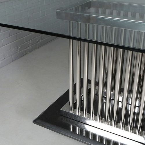 309 - ATTRIBUTED TO DECORUS MILAN DINING TABLE. top 300cm x 110cm approx.