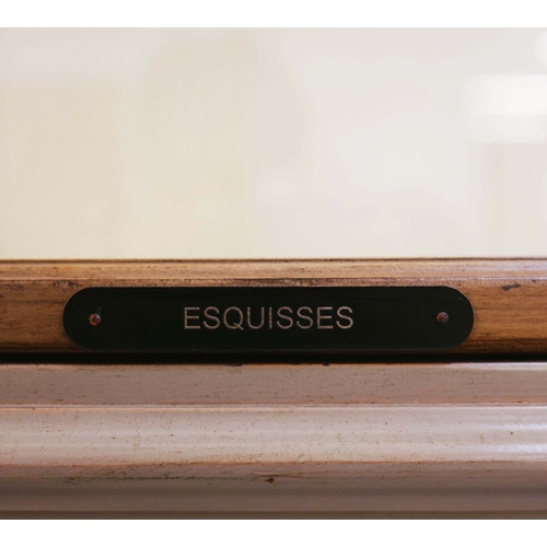 315 - ROCHE BOBOIS ARCHITECTE BOOKCASE. glazed, with painted frame, bears plaques in French 225cm t x 233 ... 