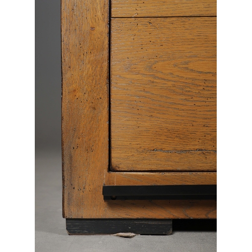 316 - ROCHE BOBOIS MAXIME SIDEBOARD. with six drawers and a sliding black door 88cm t x 233cm w x 54cm d.
