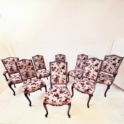 317 - ROCHE BOBOIS LOUIS XV STYLE DINING CHAIRS, A SET OF 8. Including two carvers, 106cm H x 53cm W x 50c... 