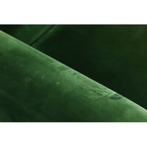 318 - ATTRIBUTED TO ROCHE BOBOIS CORNER SOFA. green velvet upholstery, 230cm x 230cm x 45cm approx.