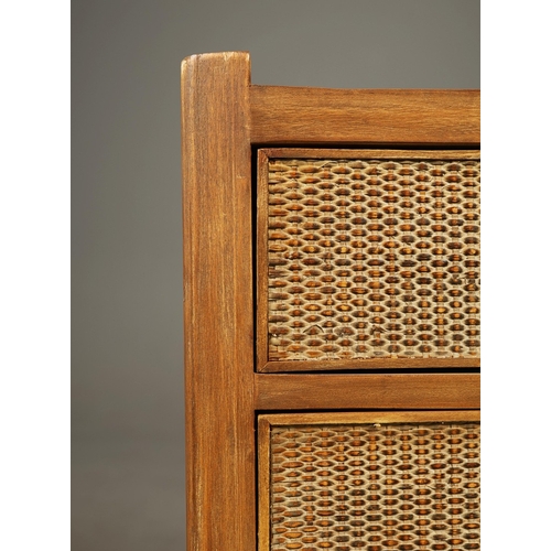 319 - OKA BAYUBAN RATTAN SIDE CHEST. 55cm x 40cm x 74cm approx.