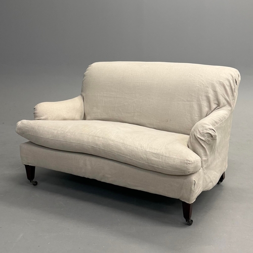 321 - OKA COLERIDGE LINEN 2-SEATER SOFA. 130cm W x 85cm H x 70cm d.