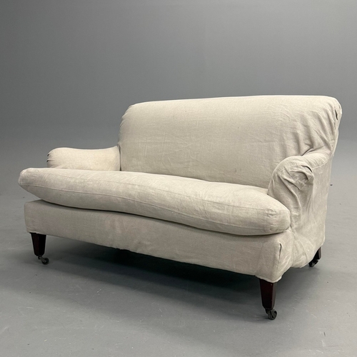321 - OKA COLERIDGE LINEN 2-SEATER SOFA. 130cm W x 85cm H x 70cm d.