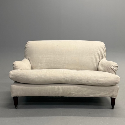 321 - OKA COLERIDGE LINEN 2-SEATER SOFA. 130cm W x 85cm H x 70cm d.