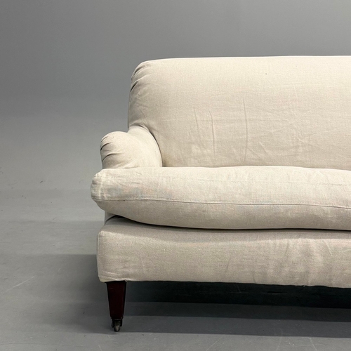 321 - OKA COLERIDGE LINEN 2-SEATER SOFA. 130cm W x 85cm H x 70cm d.