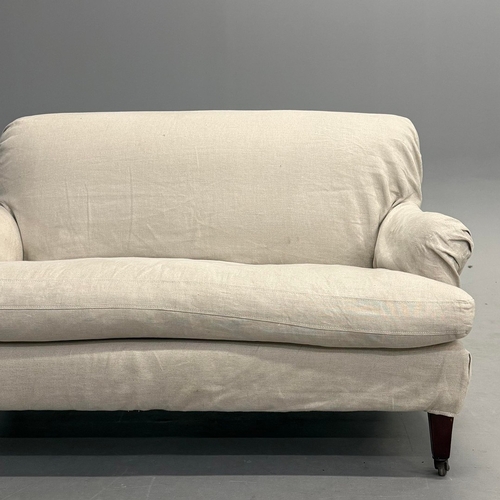 321 - OKA COLERIDGE LINEN 2-SEATER SOFA. 130cm W x 85cm H x 70cm d.