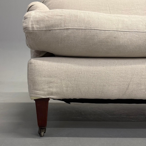 321 - OKA COLERIDGE LINEN 2-SEATER SOFA. 130cm W x 85cm H x 70cm d.