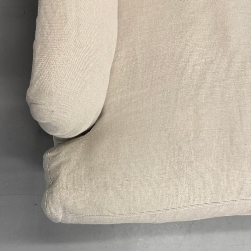 321 - OKA COLERIDGE LINEN 2-SEATER SOFA. 130cm W x 85cm H x 70cm d.