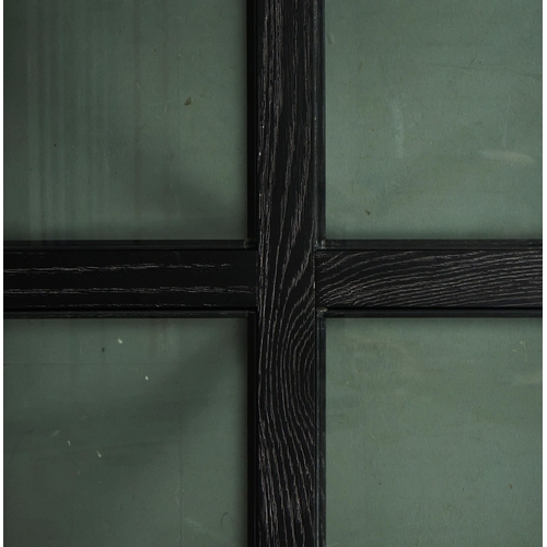 325 - OKA MARYLEBONE COFFEE TABLE. ebonised oak with glass plates, 42cm H x 160cm W x 140cm D.