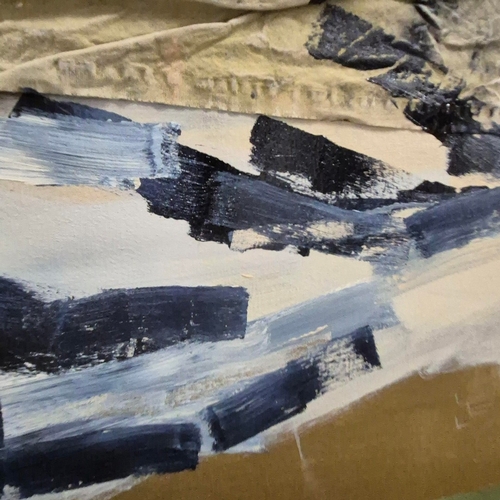 40 - ASH HOLMES (20TH CENTURY AUSTRALIAN). WALKING AROUND THE DAM. mixed media on canvas, 142cm x 102cm, ... 