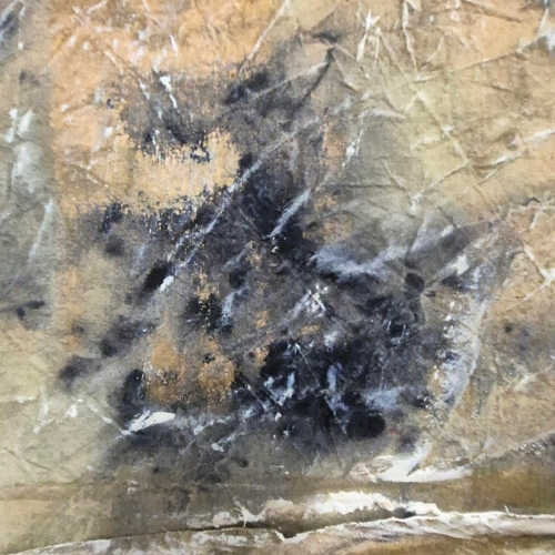 40 - ASH HOLMES (20TH CENTURY AUSTRALIAN). WALKING AROUND THE DAM. mixed media on canvas, 142cm x 102cm, ... 