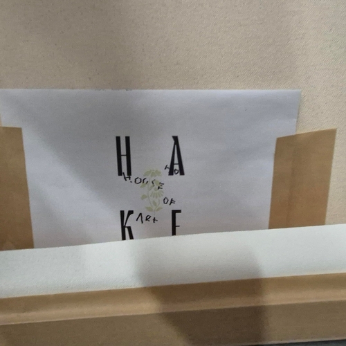 40 - ASH HOLMES (20TH CENTURY AUSTRALIAN). WALKING AROUND THE DAM. mixed media on canvas, 142cm x 102cm, ... 