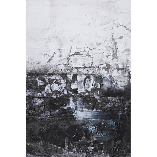 43 - 20TH CENTURY SCHOOL. ABSTRACT. mixed media on canvas, 220cm x 150cm.