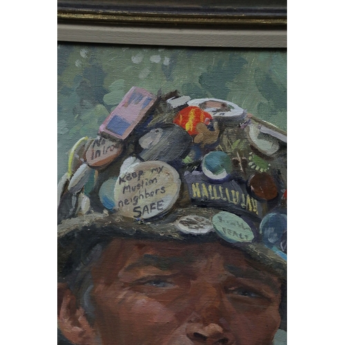 50 - NICK BOTTING ( BRITISH B. 1963). A MAN FOR ALL SEASONS, PORTRAIT OF BRIAN HAW. (d) oil on canvas, si... 