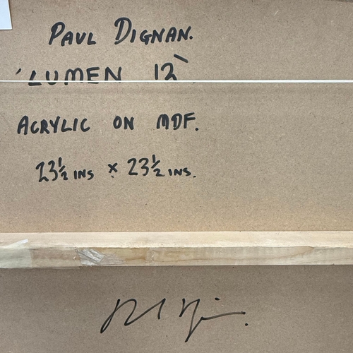 10 - PAUL DIGNAN. LUMEN 12. acrylic on mdf, 60cm x 60cm.