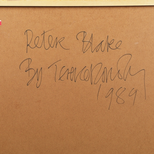 102 - TERENCE DONOVAN (1936 – 1996). PETER BLAKE, 1989. silver print, mounted. Signed, titled and dated in... 