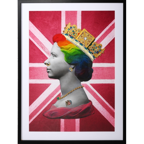 110 - MARK ILLUMINATI, QUEEN. framed and glazed, 98.5cm x 73cm approx.