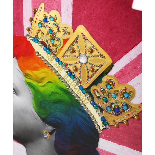 110 - MARK ILLUMINATI, QUEEN. framed and glazed, 98.5cm x 73cm approx.