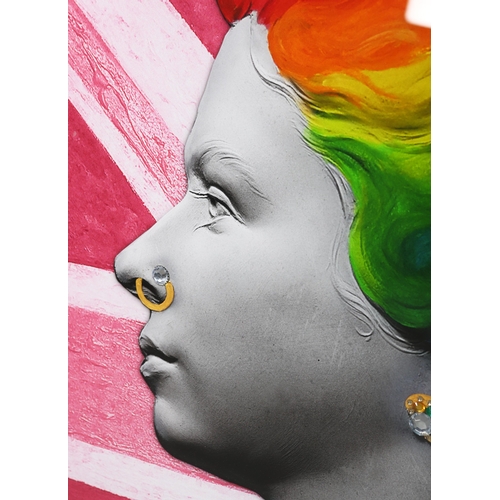 110 - MARK ILLUMINATI, QUEEN. framed and glazed, 98.5cm x 73cm approx.