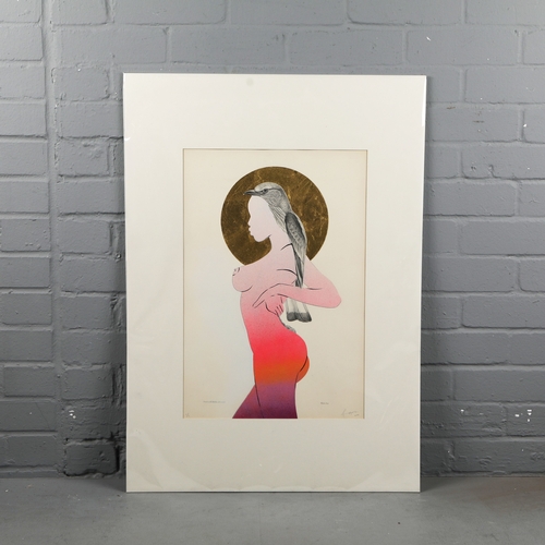 111 - RUGMAN. JOHN GOULD ANTIQUARIAN PRINTS (14). Original lithographs by Gould with enamel, spray paint &... 