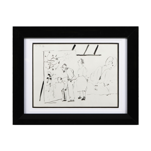 115 - PABLO PICASSO. ARTISTS AND MODEL & ARTISTS AND MODEL II (2). heliogravures, 36cm x 46cm, framed.