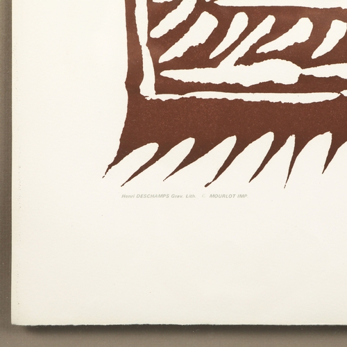 116 - PABLO PICASSO. L'HOMME A LA FRAISE. lithograph printed in colours, on Arches, 1973, after the linocu... 