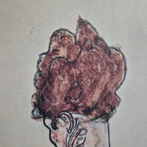 130 - EGON SCHELE (AUSTRIAN 1890 - 1918). SEATED WOMAN. offset lithograph, measuring 97cm x 71cm overall, ... 