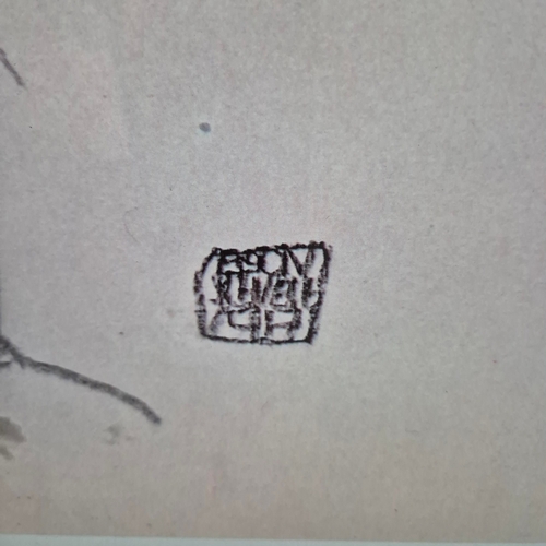 130 - EGON SCHELE (AUSTRIAN 1890 - 1918). SEATED WOMAN. offset lithograph, measuring 97cm x 71cm overall, ... 