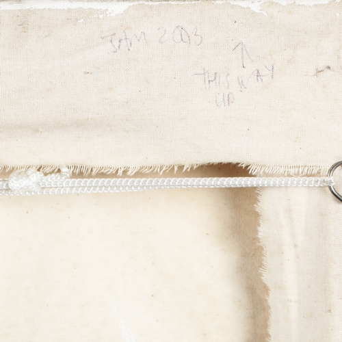 15 - JAZAMIN SINCALIR (CONTEMPORARY). ABSTRACTS (2). oils on canvas, 61cm x 61cm and 60cm x 60cm.