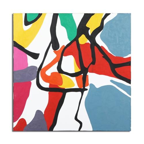 15 - JAZAMIN SINCALIR (CONTEMPORARY). ABSTRACTS (2). oils on canvas, 61cm x 61cm and 60cm x 60cm.