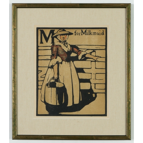 150 - WILLIAM NICHOLSON. A SET OF NINE ALPHABET LITHOGRAPHS. suite: Alphabet Series 1898, 24.7cm x 19.8cm ... 