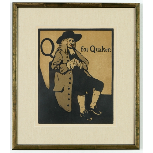 150 - WILLIAM NICHOLSON. A SET OF NINE ALPHABET LITHOGRAPHS. suite: Alphabet Series 1898, 24.7cm x 19.8cm ... 