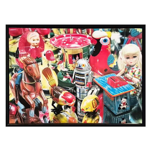 16 - CESAR J. SANTANDER. THE MERRY-GO-ROUND. acrylic on panel, on verso signed, titled and dated 'The Mer... 